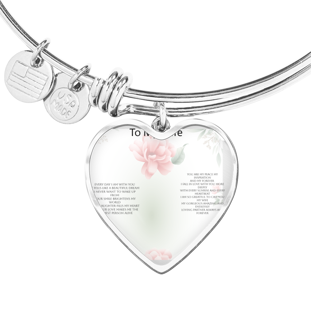 Wife Gift Buyer Upload Luxury Heart Bangle – Romantic Bracelet