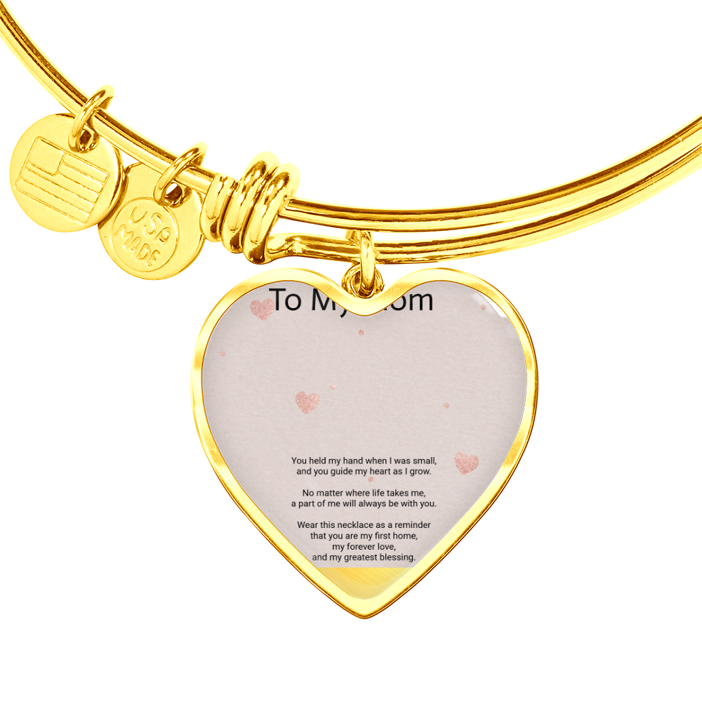 Mother's Gift Buyer Upload Luxury Heart Bangle – Elegant Love