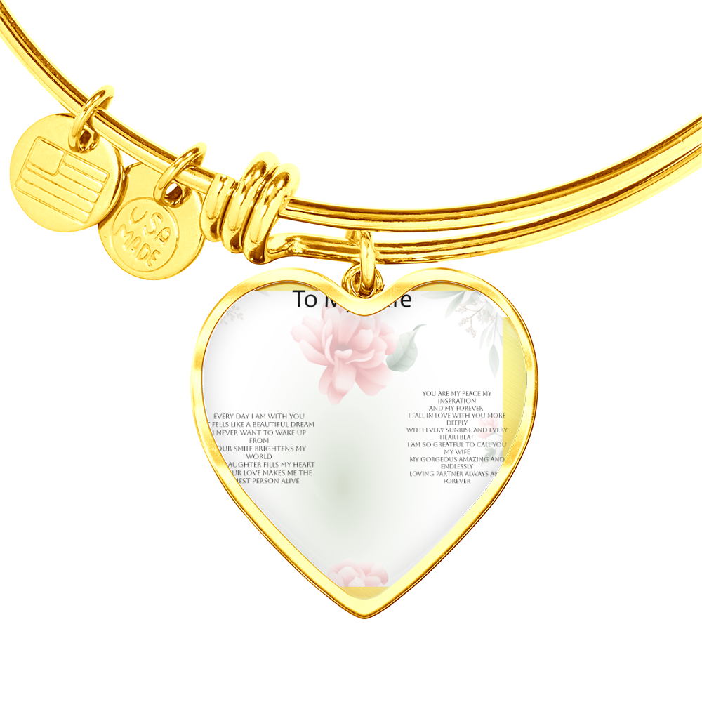 Wife Gift Buyer Upload Luxury Heart Bangle – Romantic Bracelet
