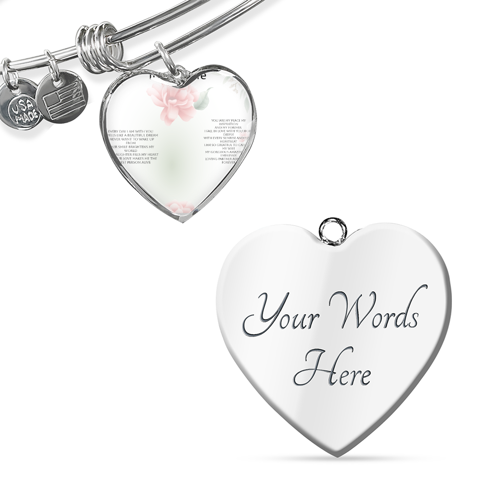Wife Gift Buyer Upload Luxury Heart Bangle – Romantic Bracelet