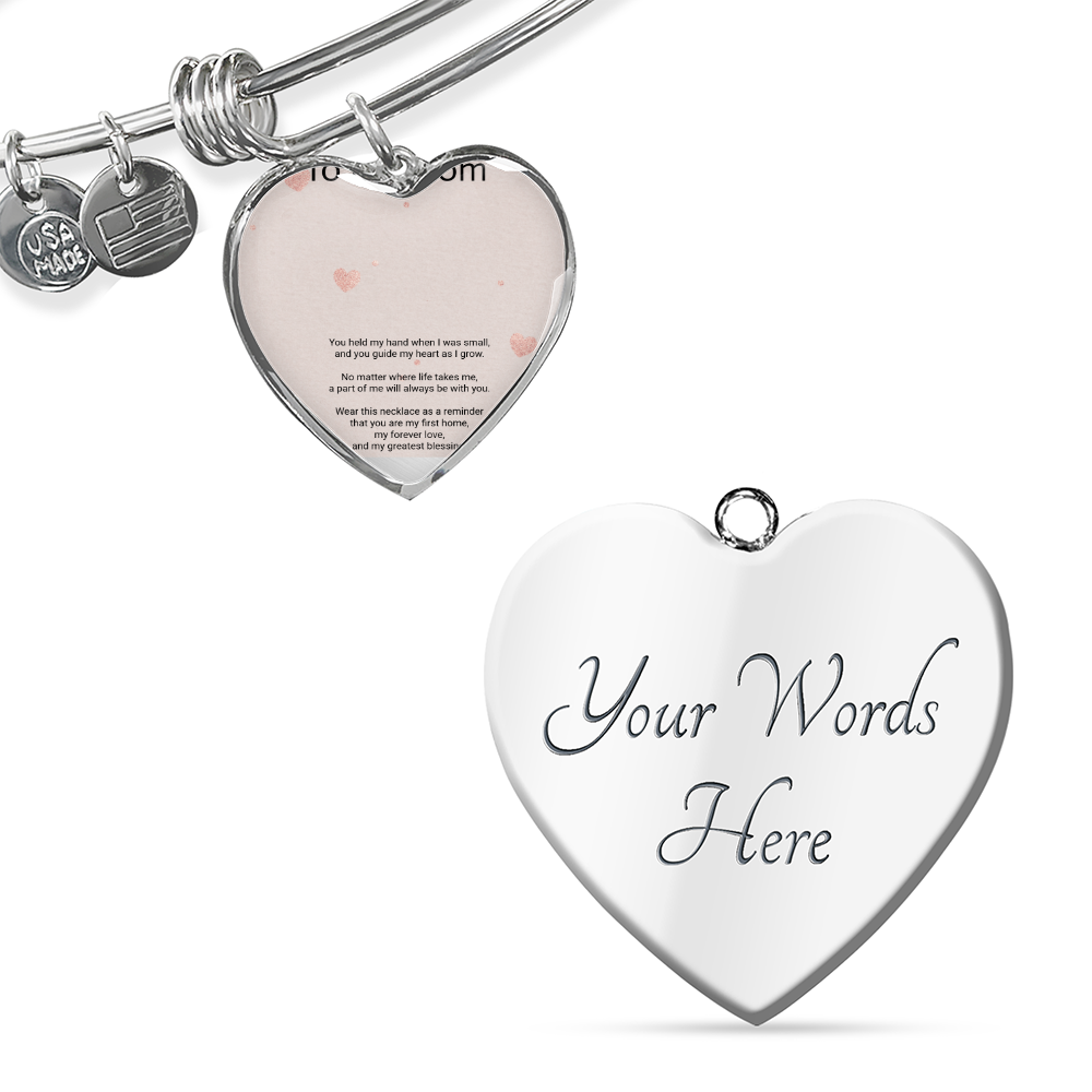 Mother's Gift Buyer Upload Luxury Heart Bangle – Elegant Love