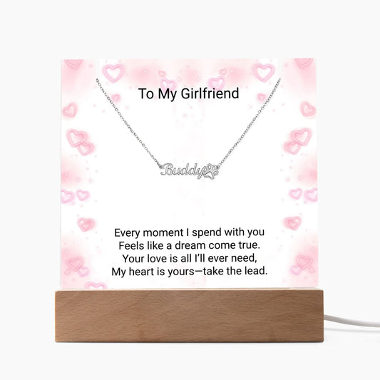 Custom Paw Print Name Necklace for Girlfriend