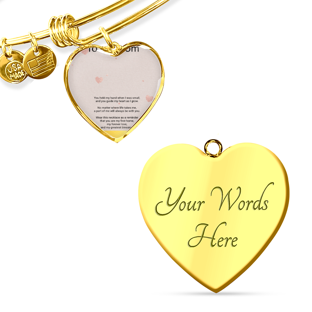 Mother's Gift Buyer Upload Luxury Heart Bangle – Elegant Love