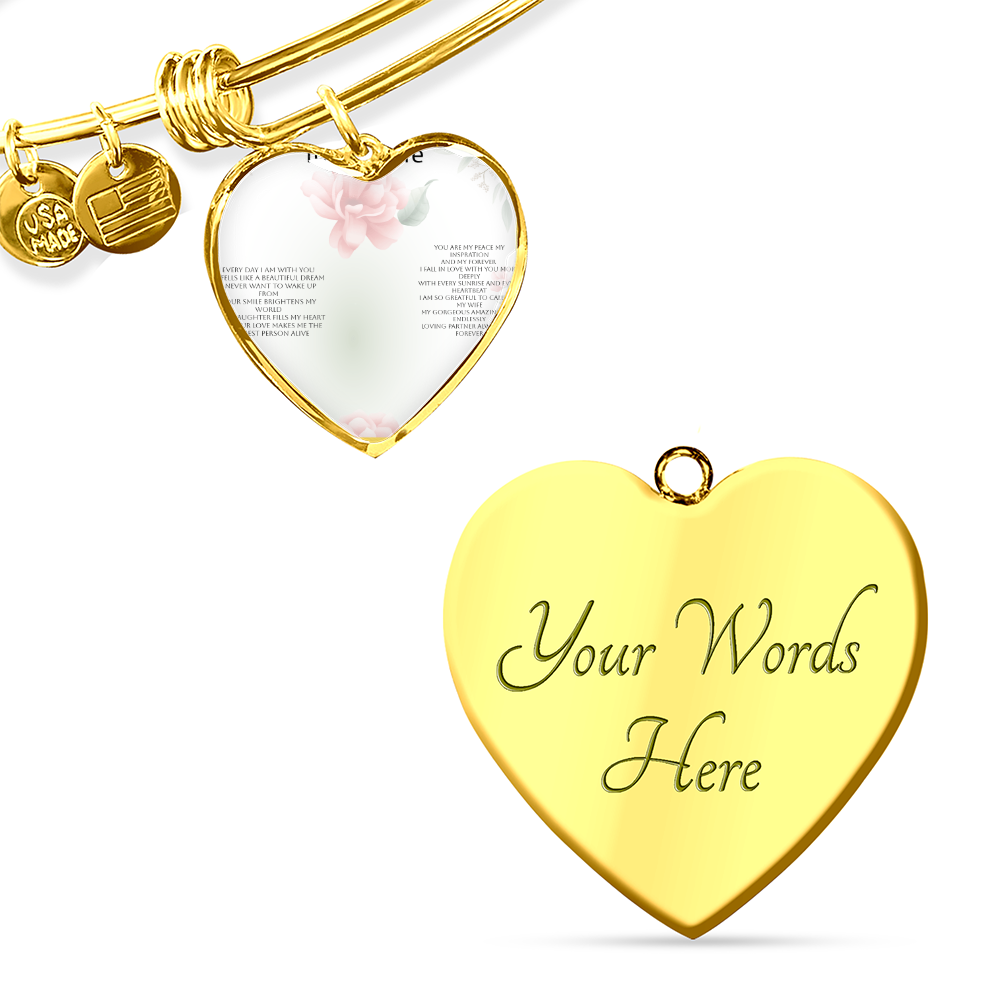 Wife Gift Buyer Upload Luxury Heart Bangle – Romantic Bracelet