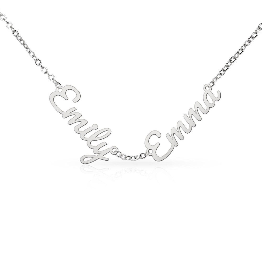 Memorial Name Necklace with Birthstone – Custom Non-Message Card Jewelry with Parents Names
