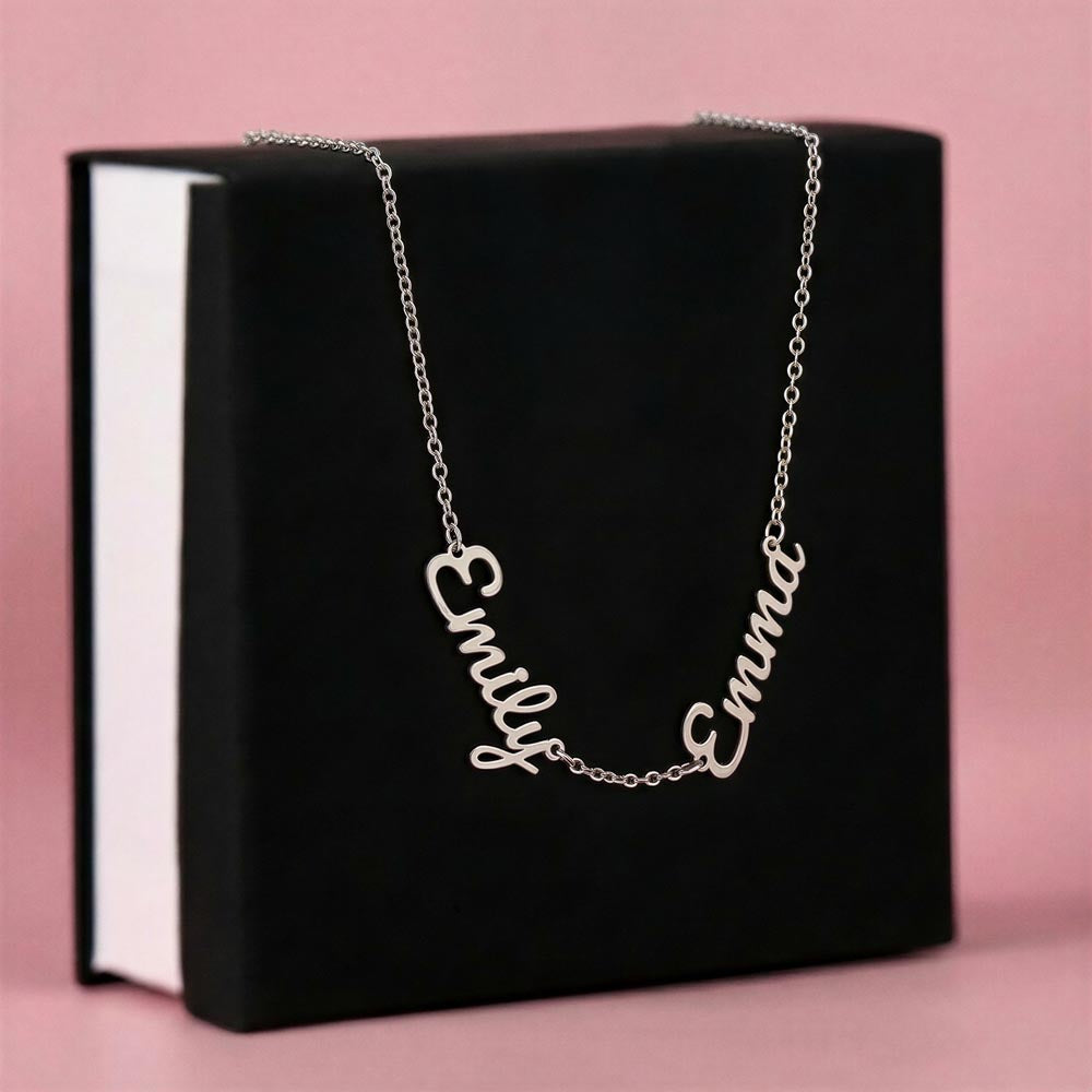 Memorial Name Necklace with Birthstone – Custom Non-Message Card Jewelry with Parents Names