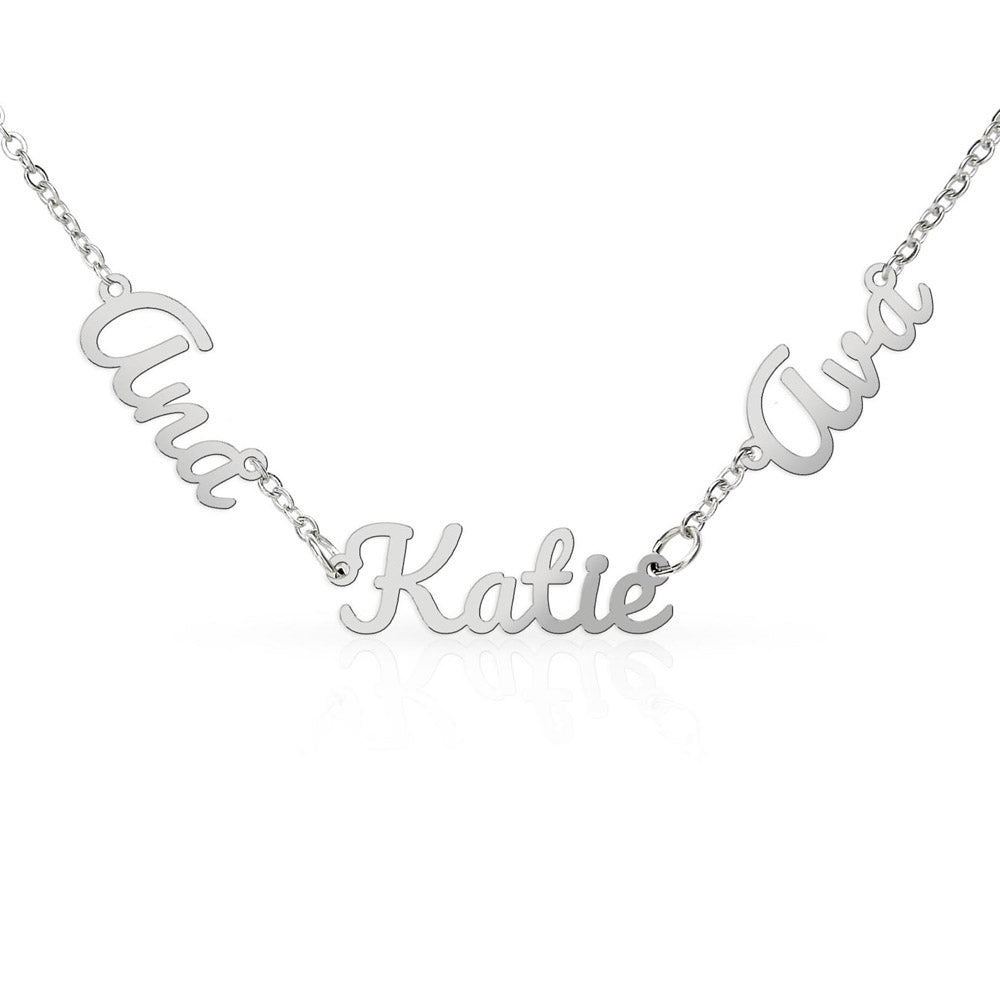 Memorial Name Necklace with Birthstone – Custom Non-Message Card Jewelry with Parents Names