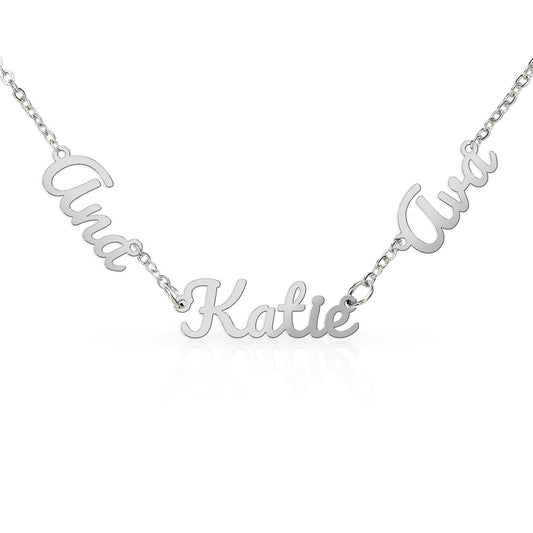 Memorial Name Necklace with Birthstone – Custom Non-Message Card Jewelry with Parents Names