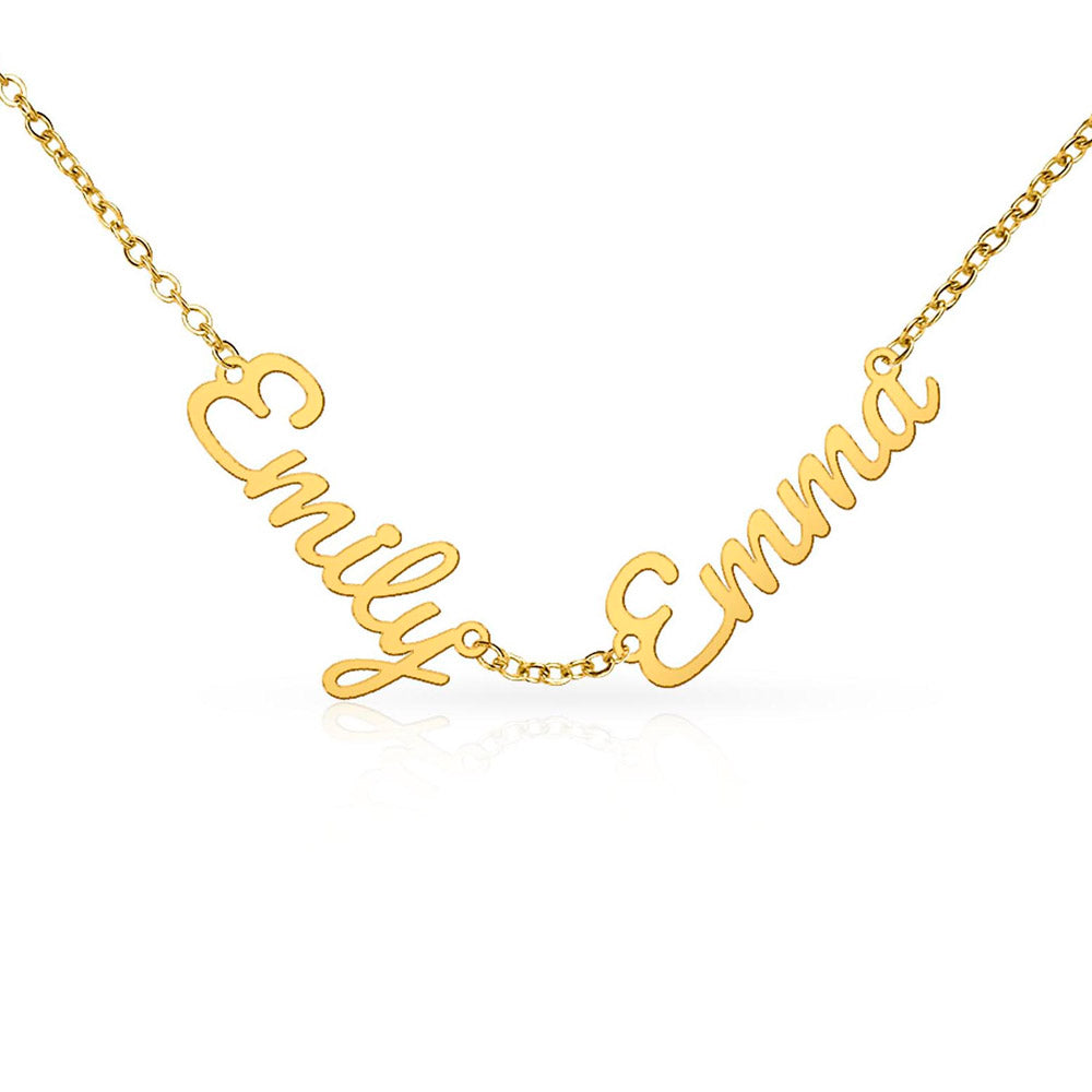 Memorial Name Necklace with Birthstone – Custom Non-Message Card Jewelry with Parents Names