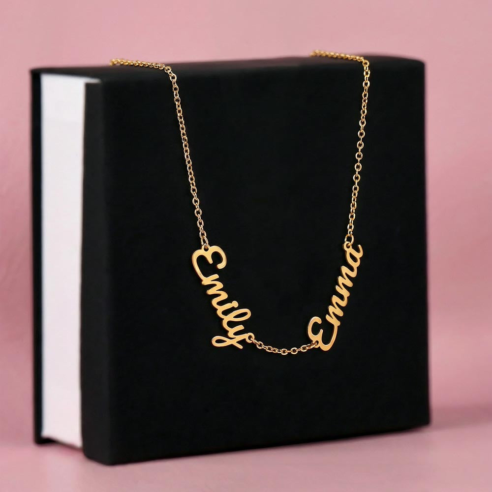 Memorial Name Necklace with Birthstone – Custom Non-Message Card Jewelry with Parents Names
