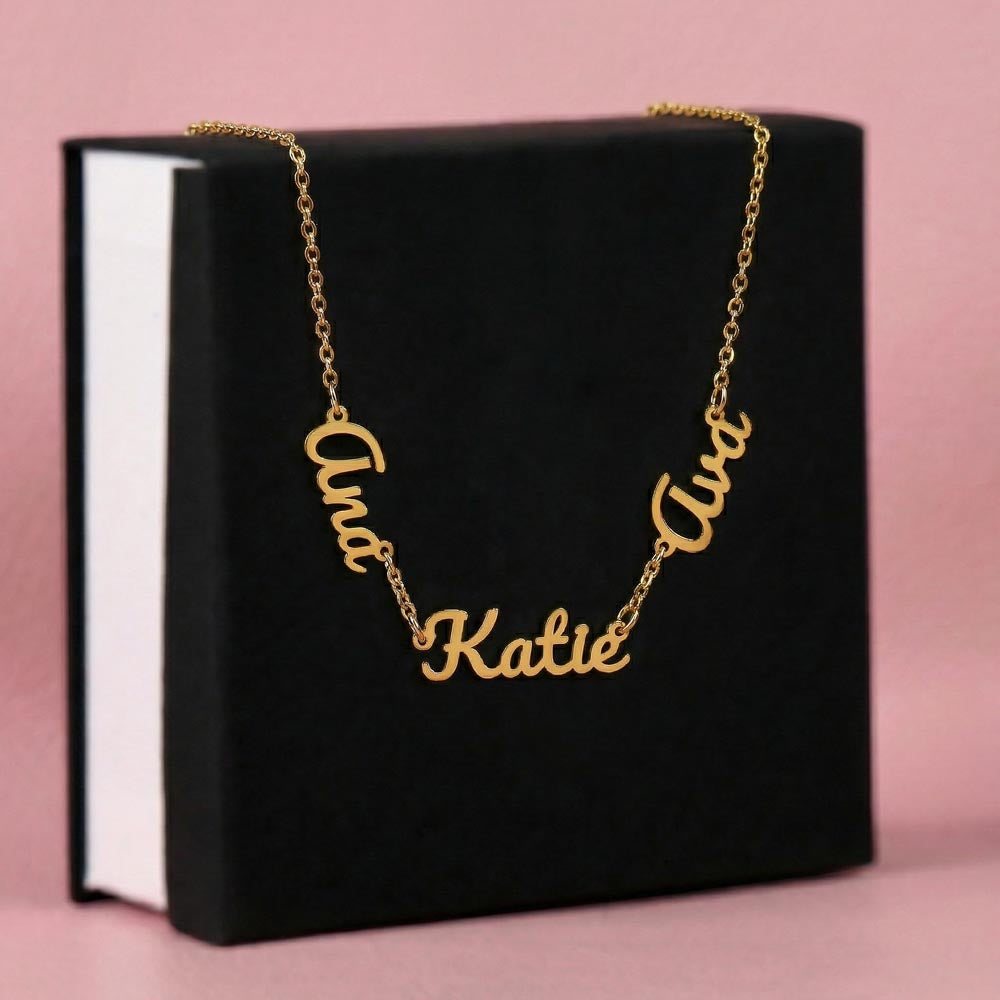 Memorial Name Necklace with Birthstone – Custom Non-Message Card Jewelry with Parents Names