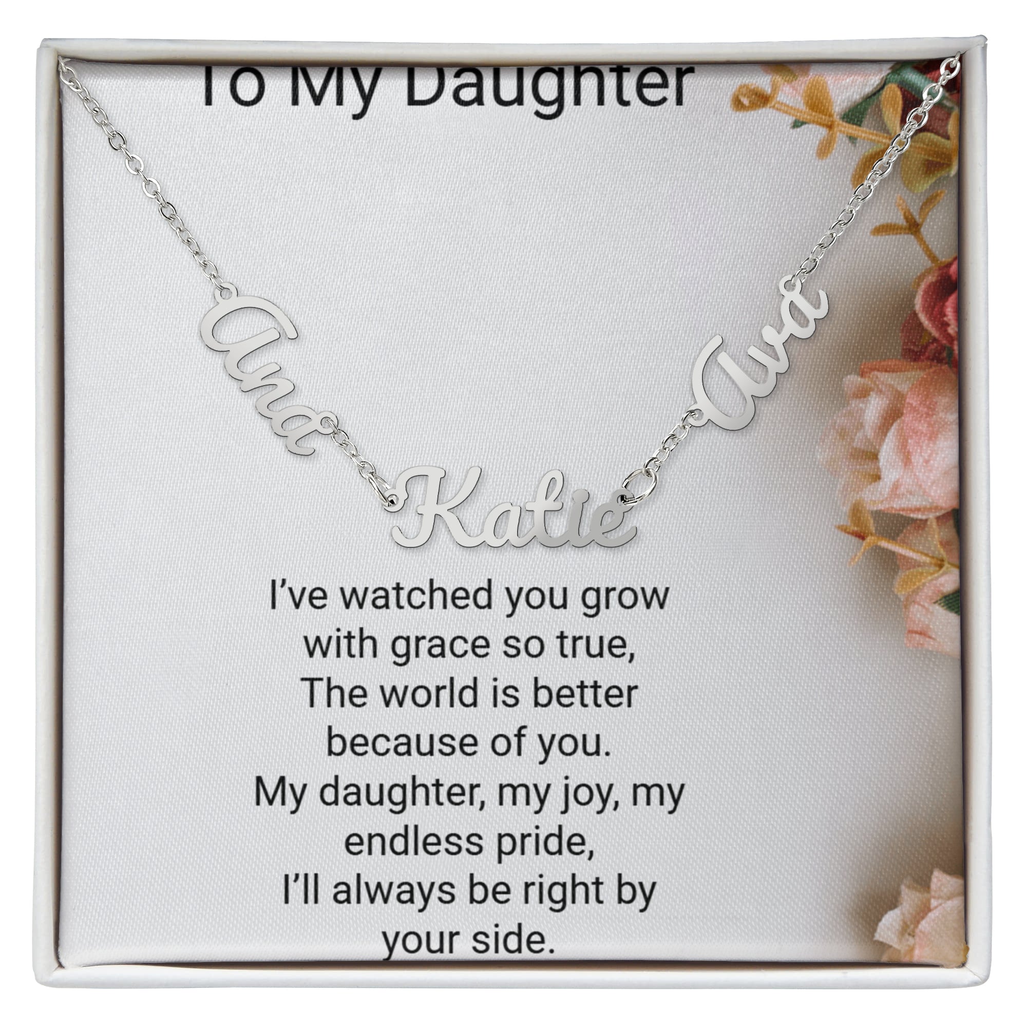 Personalised Daughters Name Necklace with 2 Children's Names