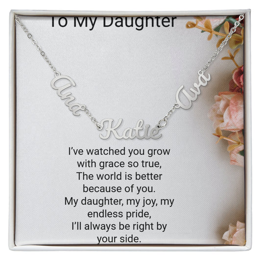 Personalised Daughters Name Necklace with 2 Children's Names