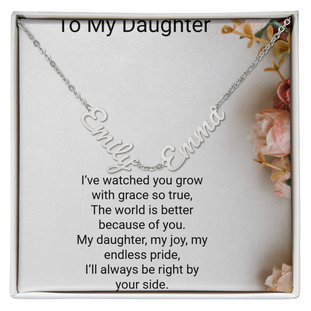 Personalised Daughters Name Necklace with 2 Children's Names