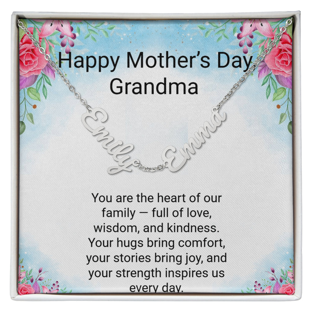 Grandma Mother's Day Gift – 3 Name Necklace with Daughter & Grandchild Names