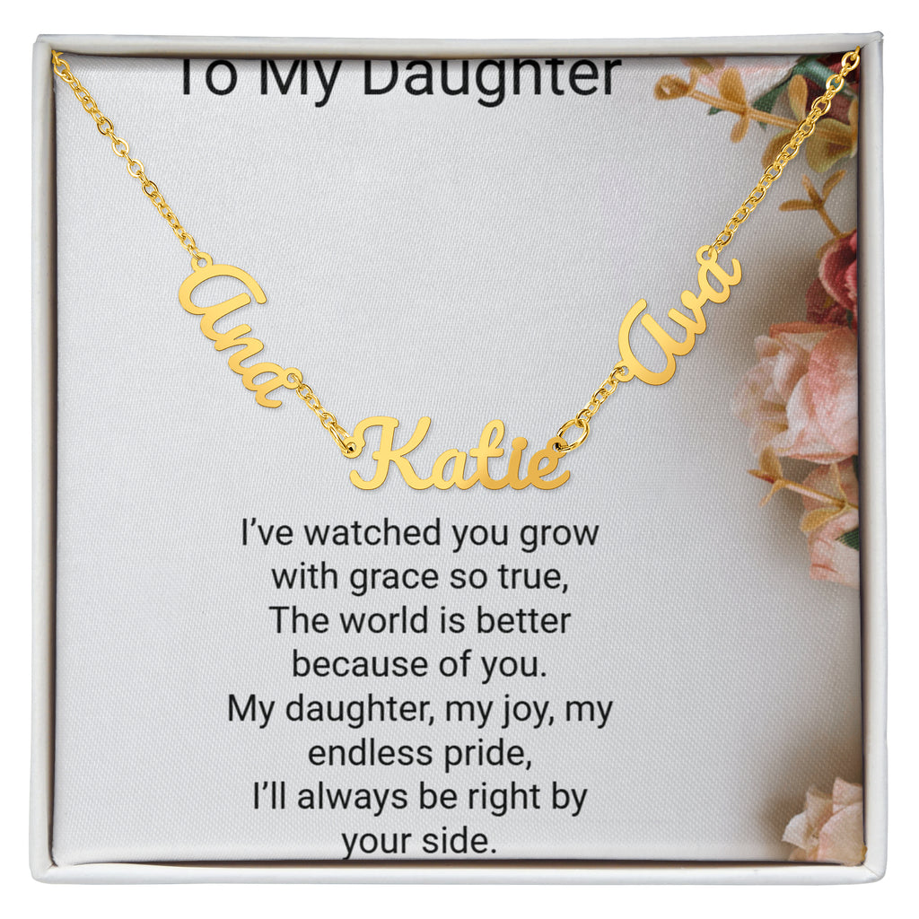 Personalised Daughters Name Necklace with 2 Children's Names