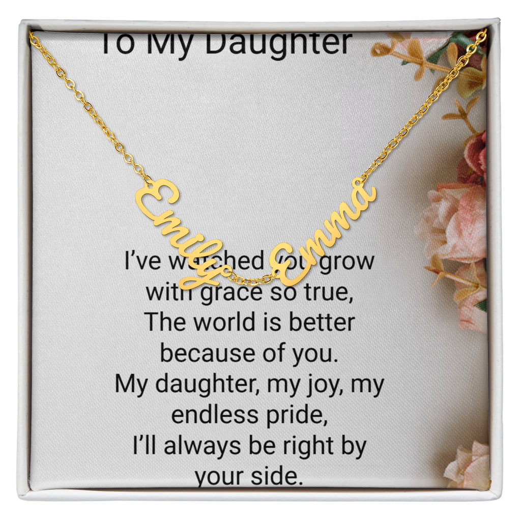 Personalised Daughters Name Necklace with 2 Children's Names