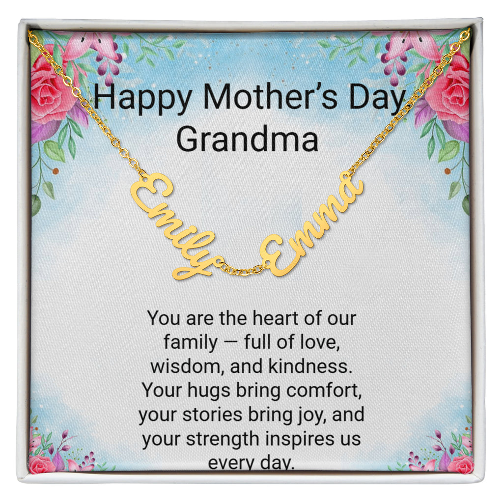 Grandma Mother's Day Gift – 3 Name Necklace with Daughter & Grandchild Names