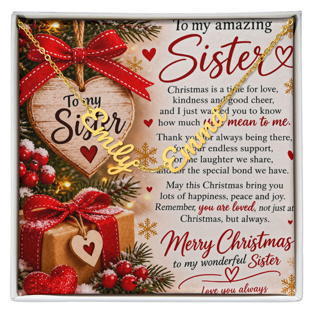 Sister Gift Multiple Name Necklace – Personalised Necklace with Up to 3 Names
