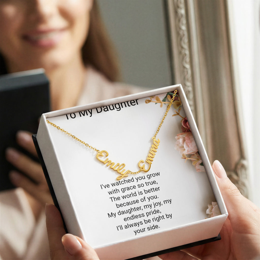 Personalised Daughters Name Necklace with 2 Children's Names