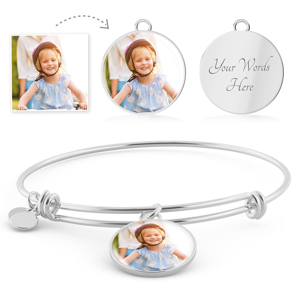 Mother's Gift Buyer Upload Luxury Round Bangle – Elegant Mum Gift