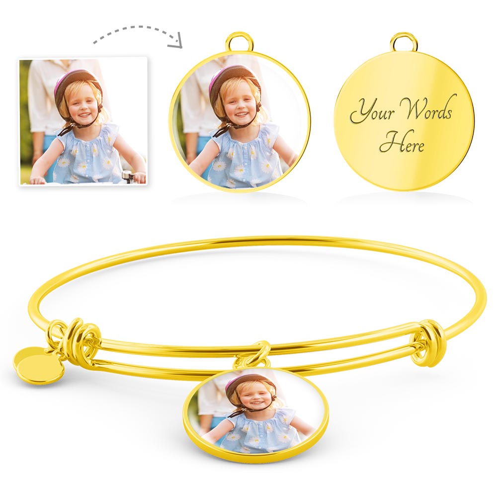 Mother's Gift Buyer Upload Luxury Round Bangle – Elegant Mum Gift