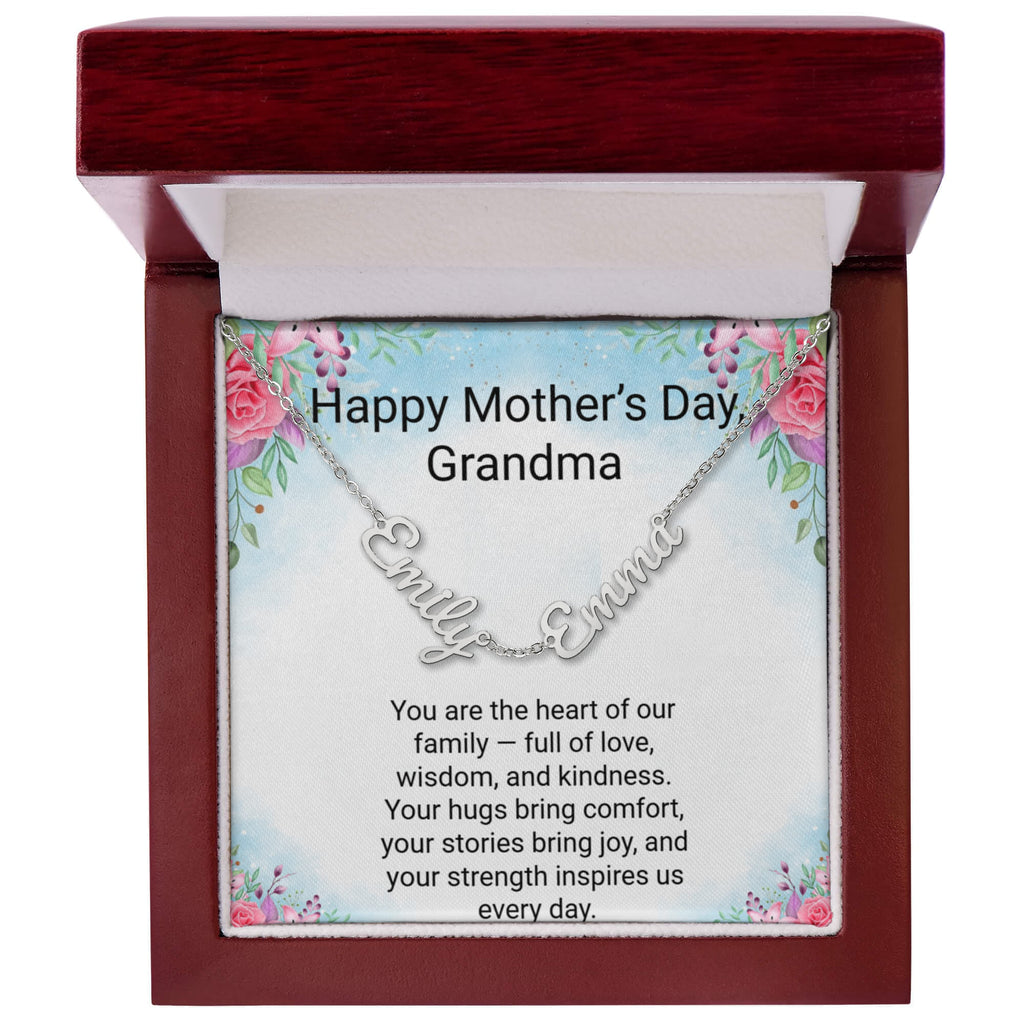 Grandma Mother's Day Gift – 3 Name Necklace with Daughter & Grandchild Names