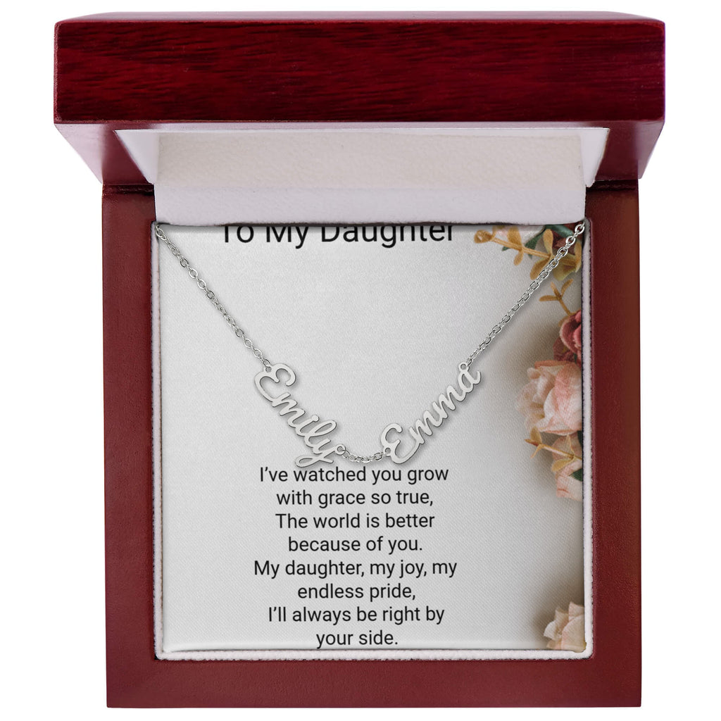 Personalised Daughters Name Necklace with 2 Children's Names