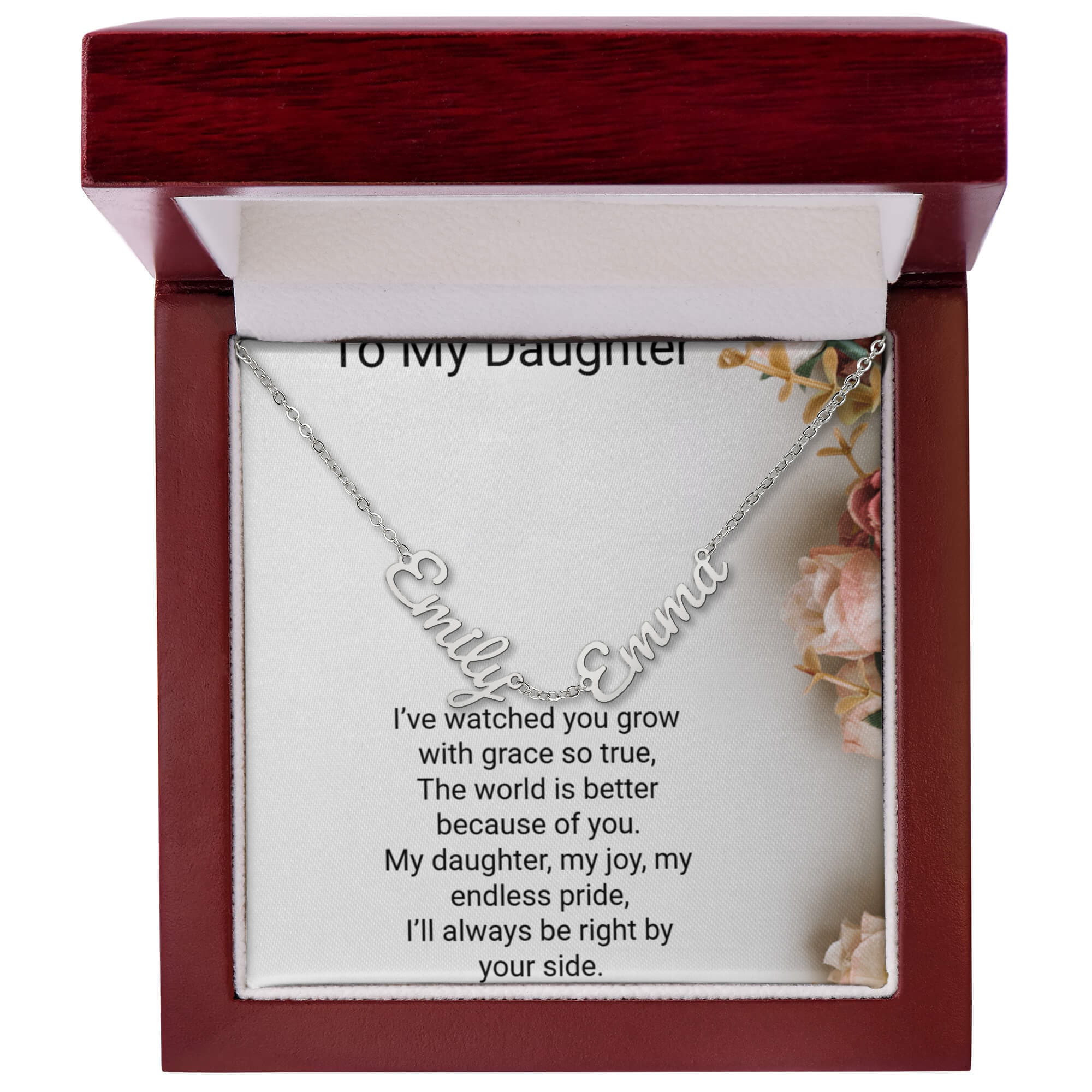 Personalised Daughters Name Necklace with 2 Children's Names