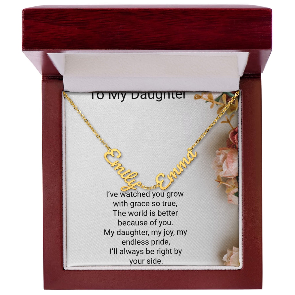 Personalised Daughters Name Necklace with 2 Children's Names