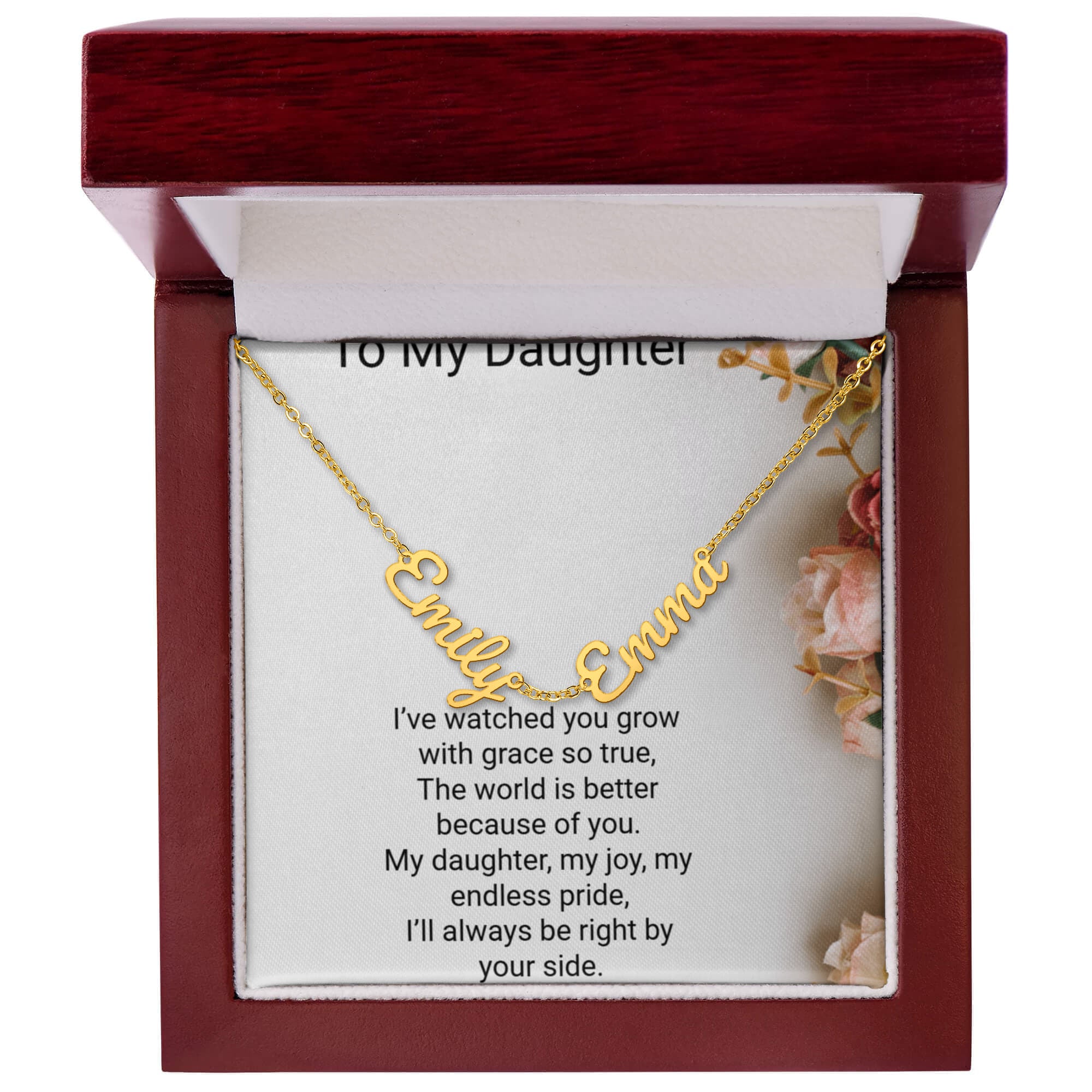 Personalised Daughters Name Necklace with 2 Children's Names