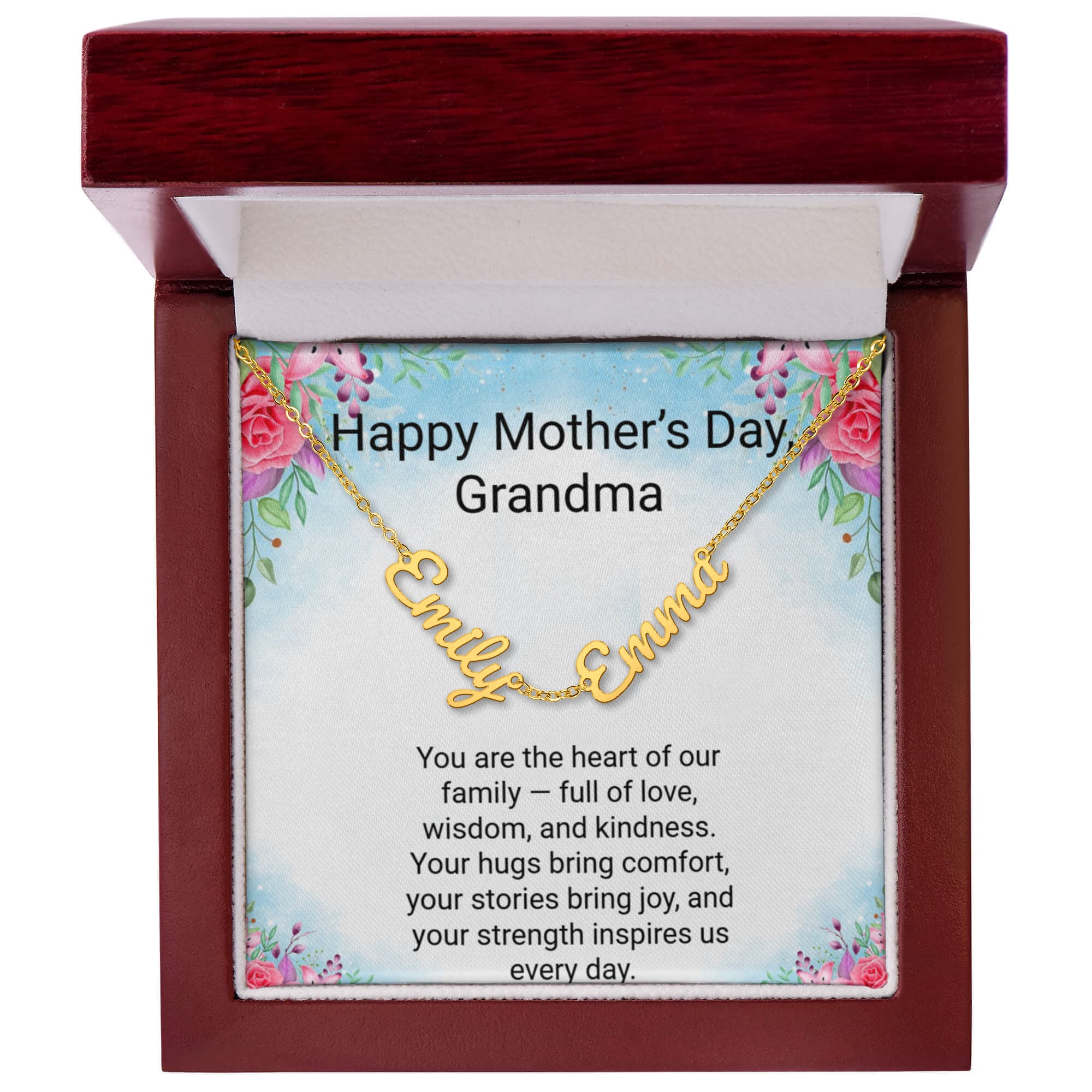 Grandma Mother's Day Gift – 3 Name Necklace with Daughter & Grandchild Names
