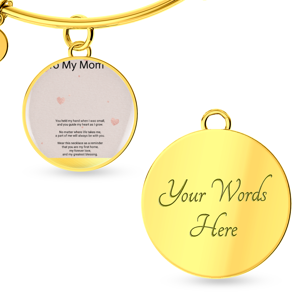 Mother's Gift Buyer Upload Luxury Round Bangle – Elegant Mum Gift