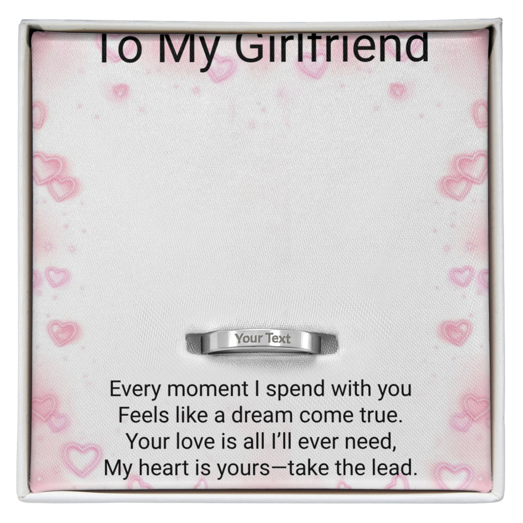 Girlfriend Message Card Ring – Romantic Gift Ring for Her | Perfect for Birthdays