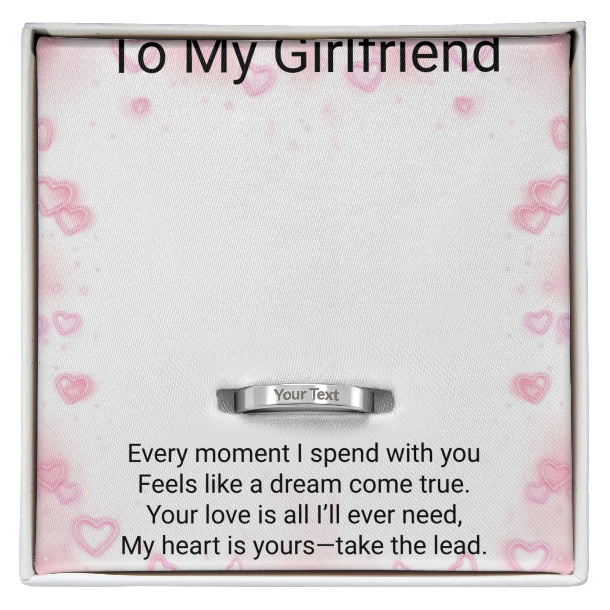 Girlfriend Message Card Ring – Romantic Gift Ring for Her | Perfect for Birthdays