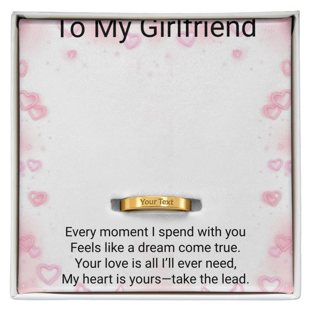 Girlfriend Message Card Ring – Romantic Gift Ring for Her | Perfect for Birthdays