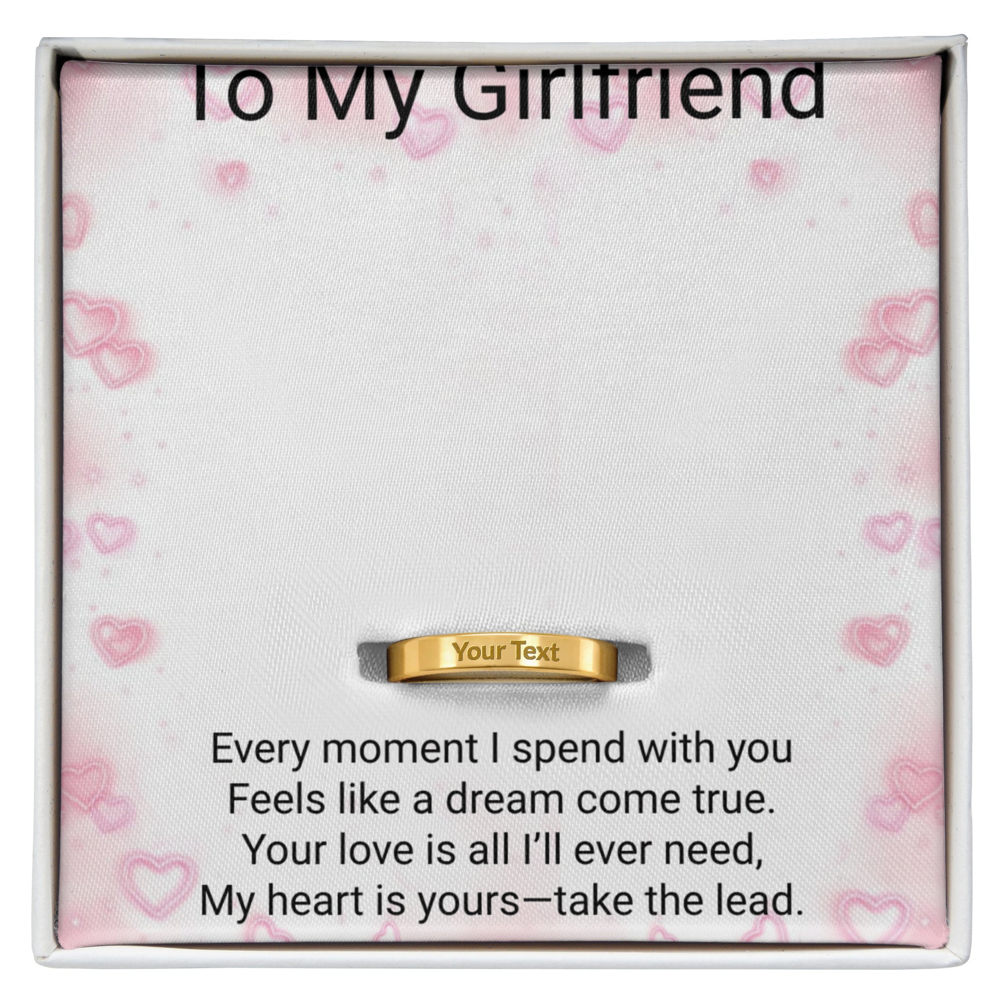 Girlfriend Message Card Ring – Romantic Gift Ring for Her | Perfect for Birthdays
