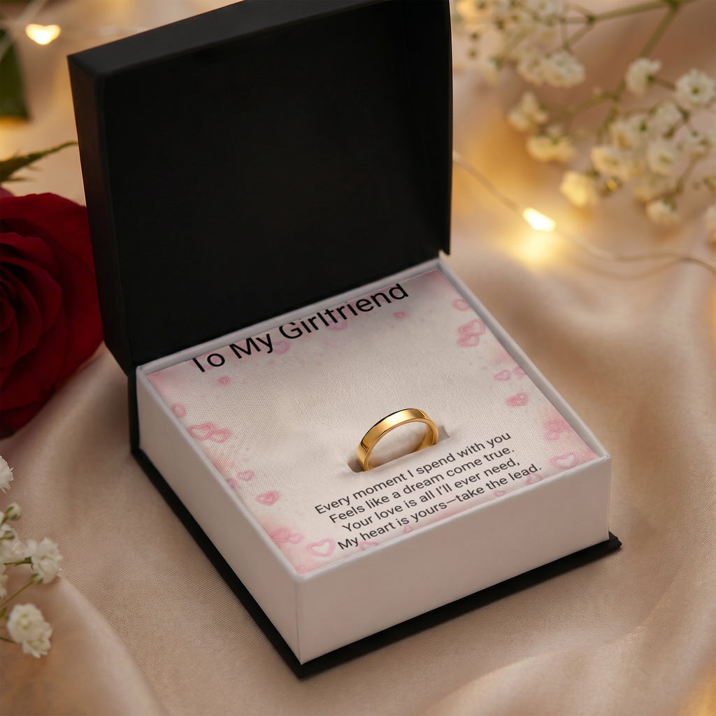 Girlfriend Message Card Ring – Romantic Gift Ring for Her | Perfect for Birthdays