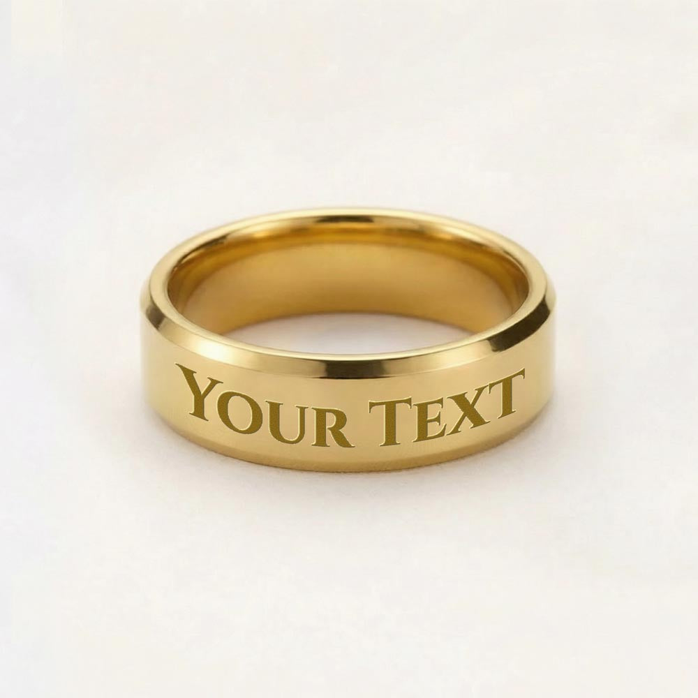 Personalized Father's Day Ring for Husband – Engraved Men's Band Gift