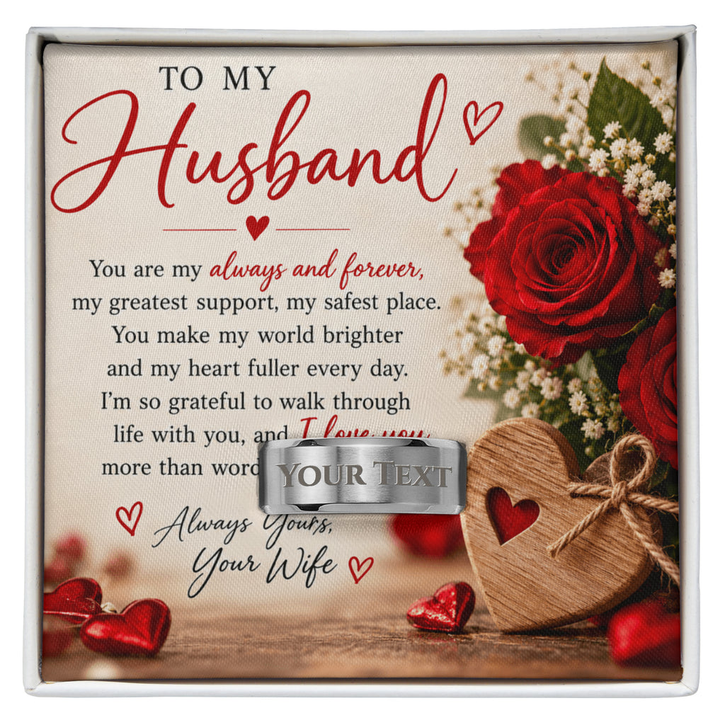 Husband Engraved Ring for Him
