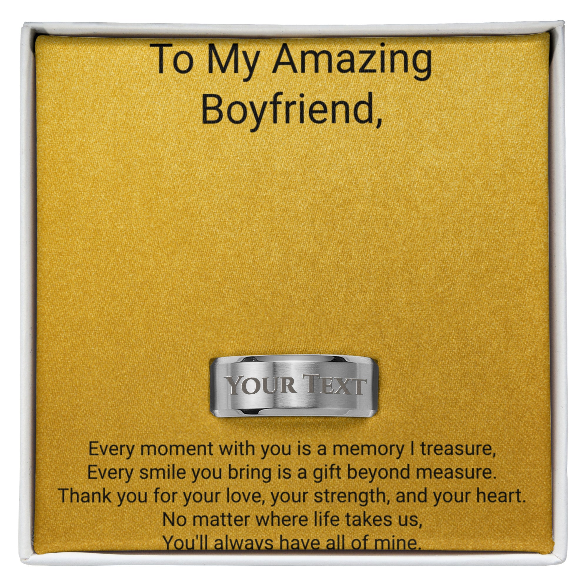 Boyfriend Gift Ring with Romantic Message Card – Meaningful Promise Ring for Him