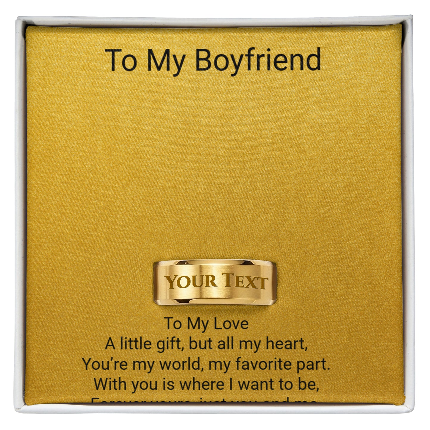 Engraved Men's Ring with Message Card – Romantic Gift for Boyfriend