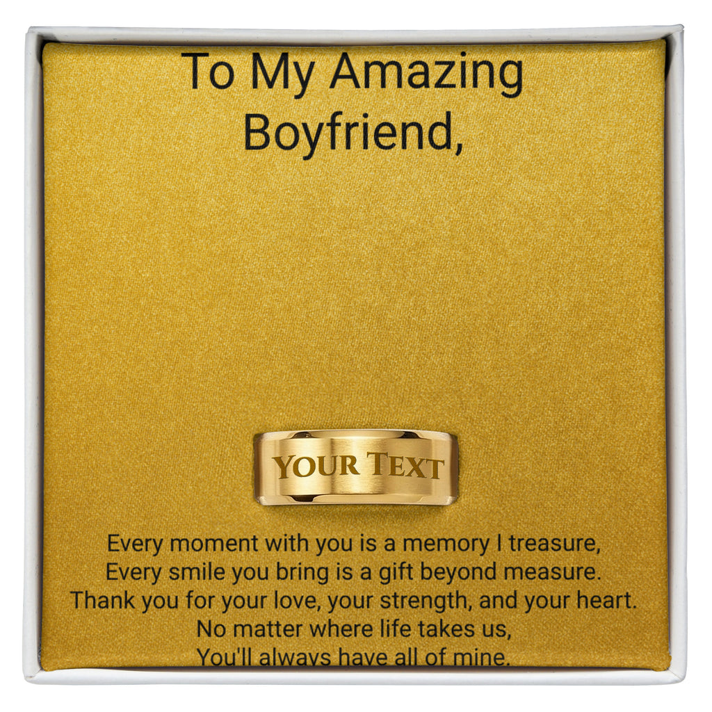 Boyfriend Gift Ring with Romantic Message Card – Meaningful Promise Ring for Him