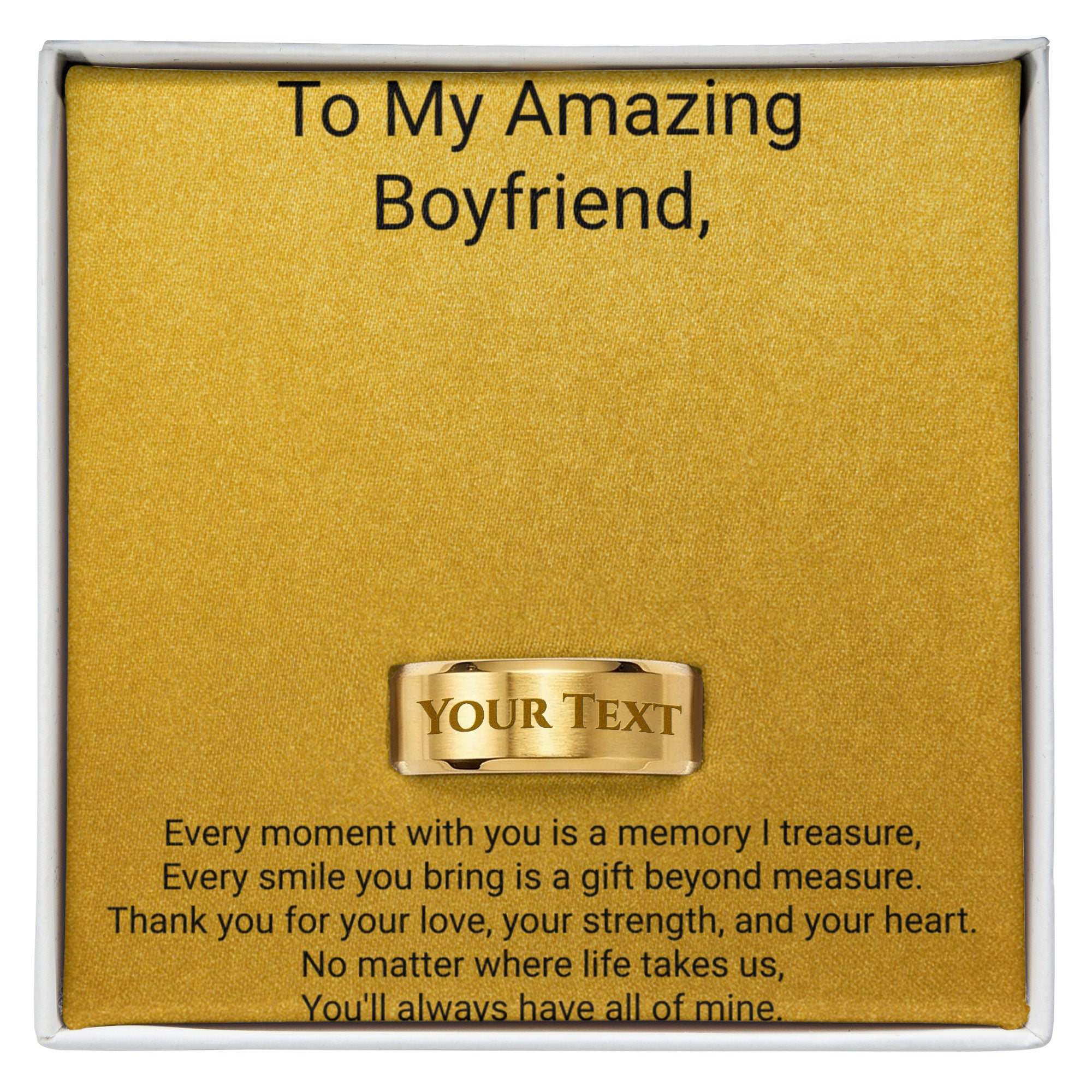 Boyfriend Gift Ring with Romantic Message Card – Meaningful Promise Ring for Him