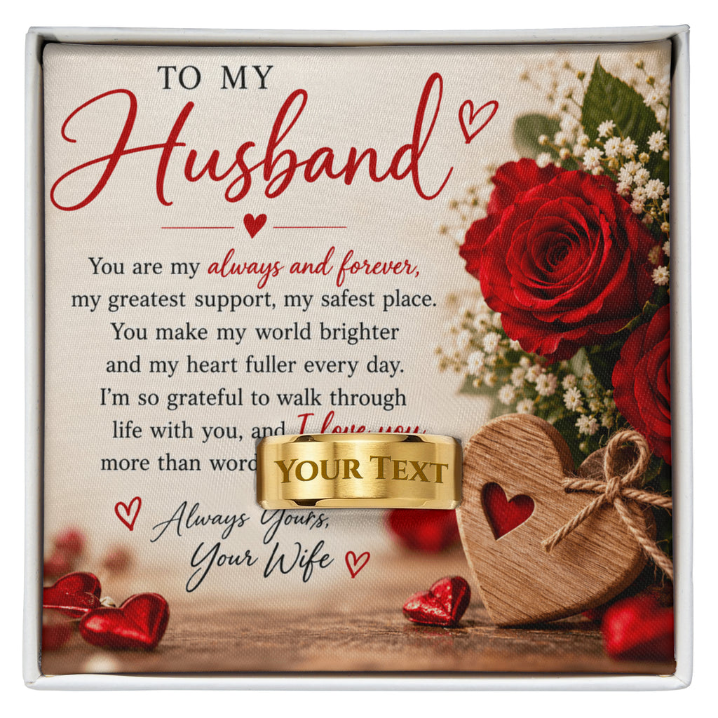 Husband Engraved Ring for Him