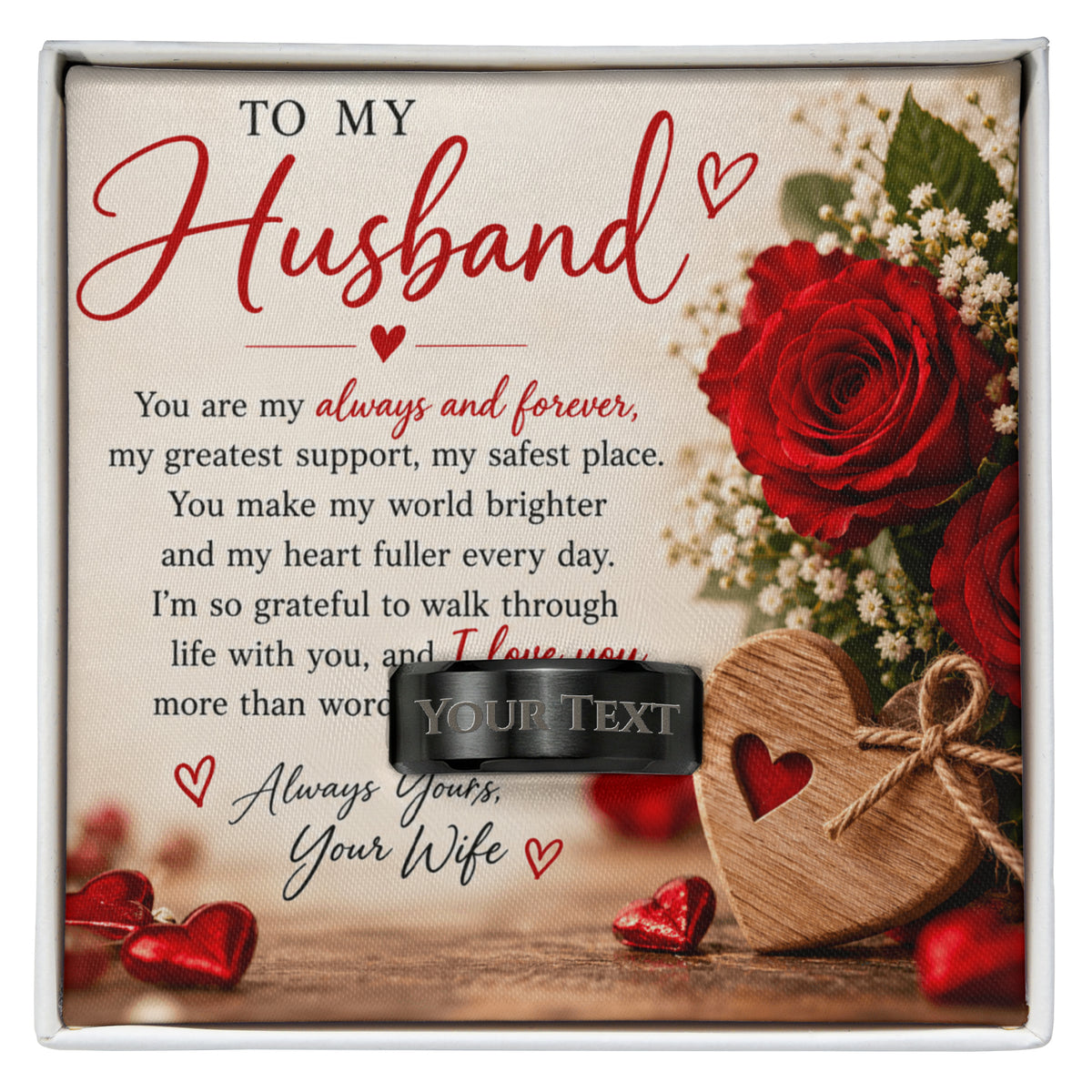 Husband Engraved Ring for Him