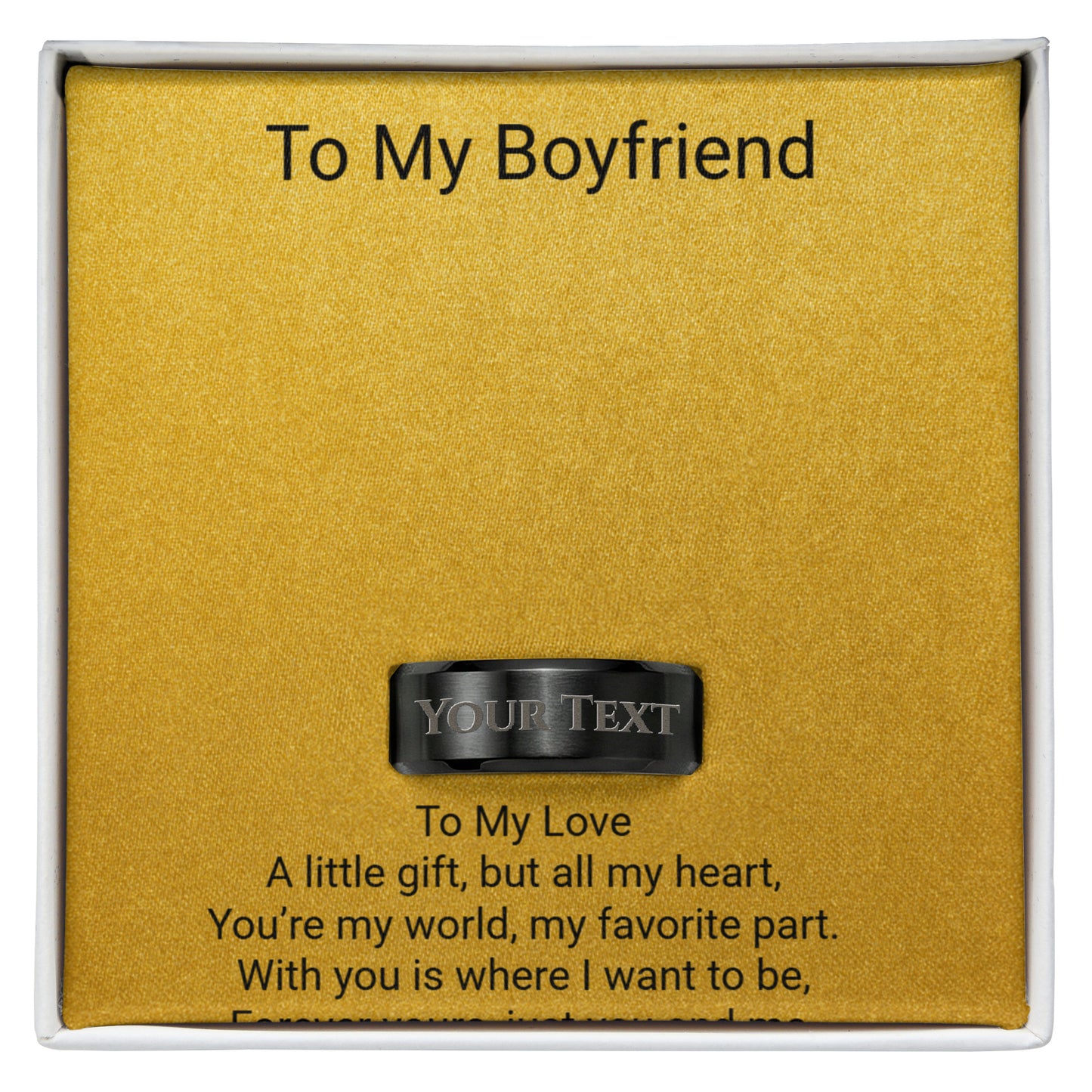 Engraved Men's Ring with Message Card – Romantic Gift for Boyfriend