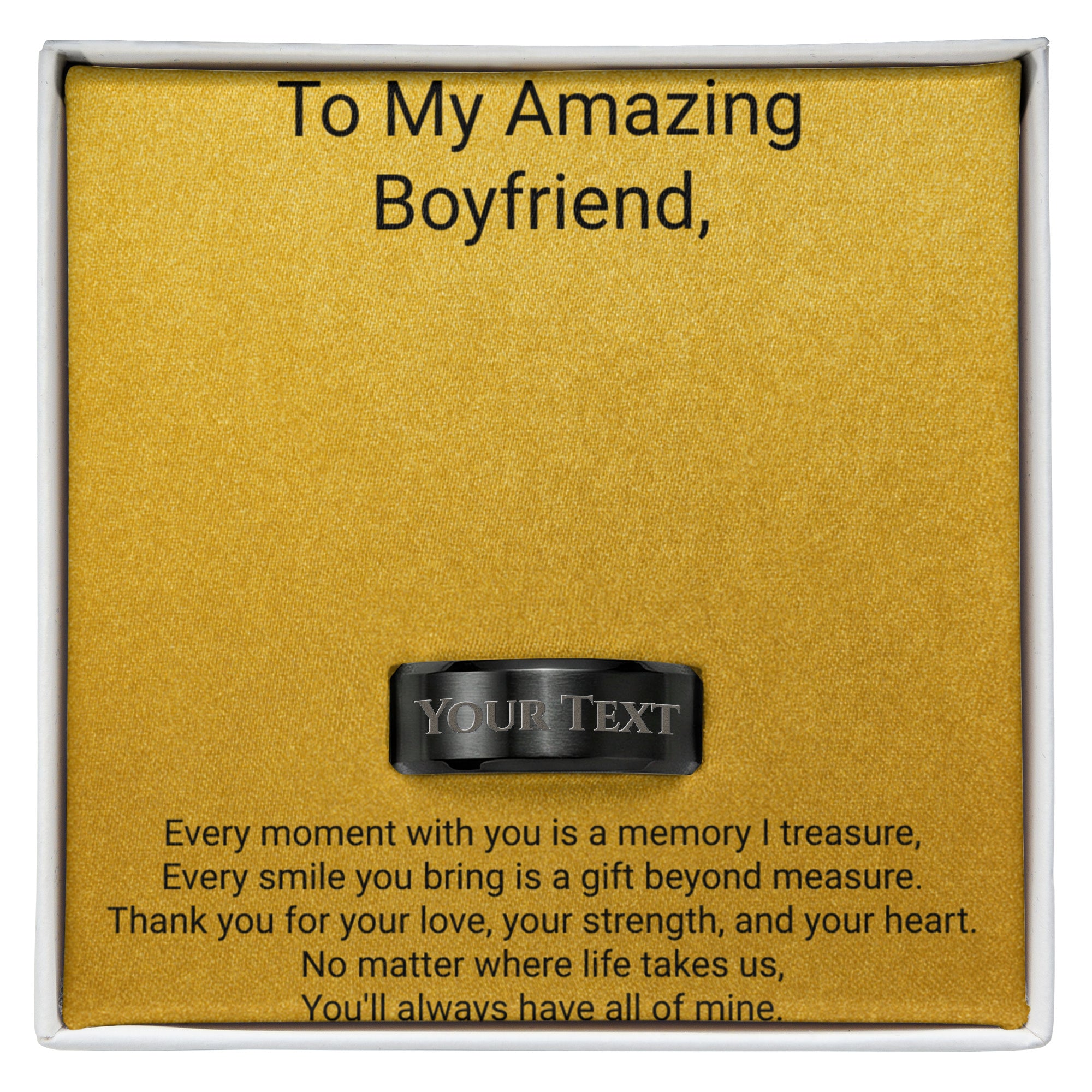 Boyfriend Gift Ring with Romantic Message Card – Meaningful Promise Ring for Him