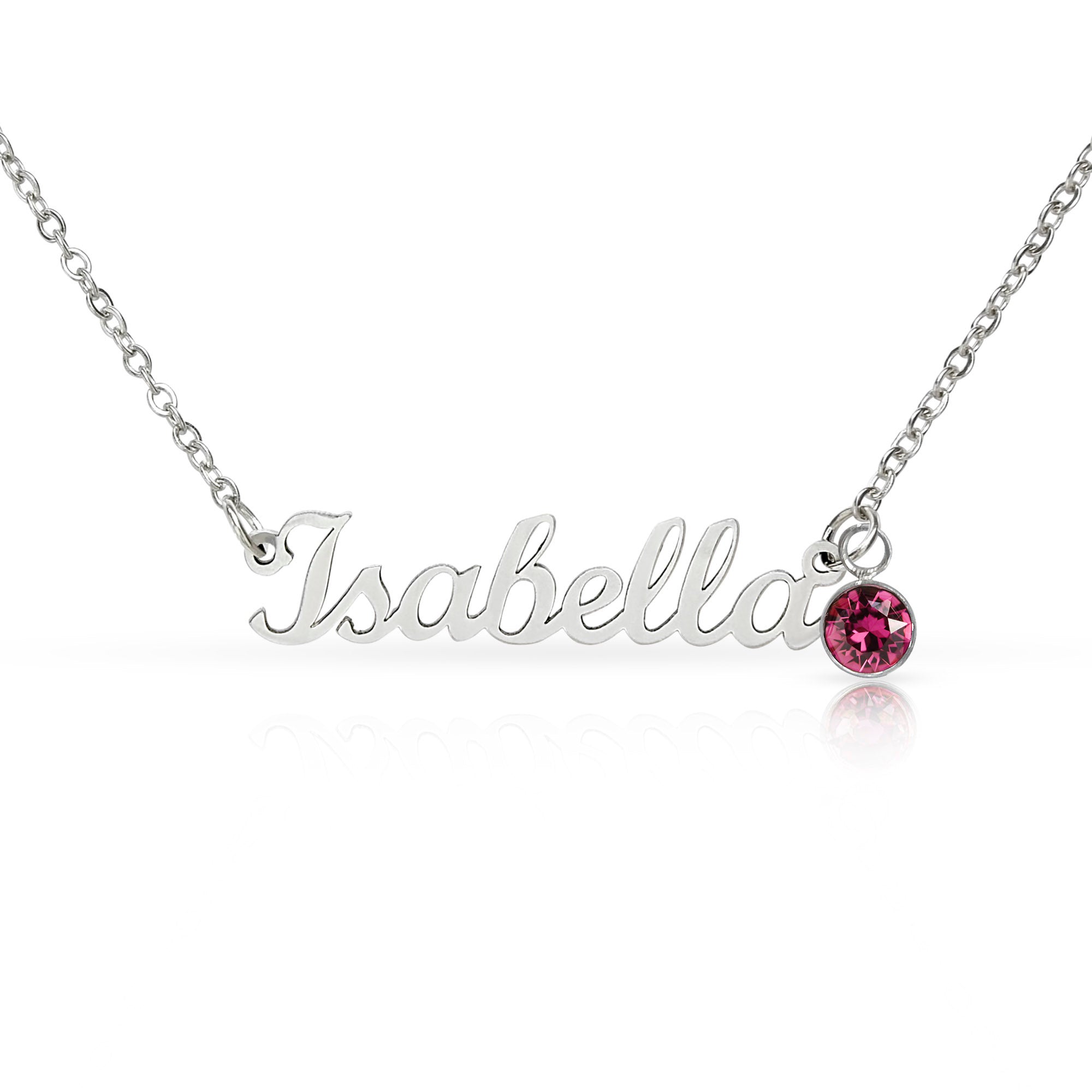 Custom Name Necklace with Birthstone – Personalized Girlfriend Gift (No Message Card)