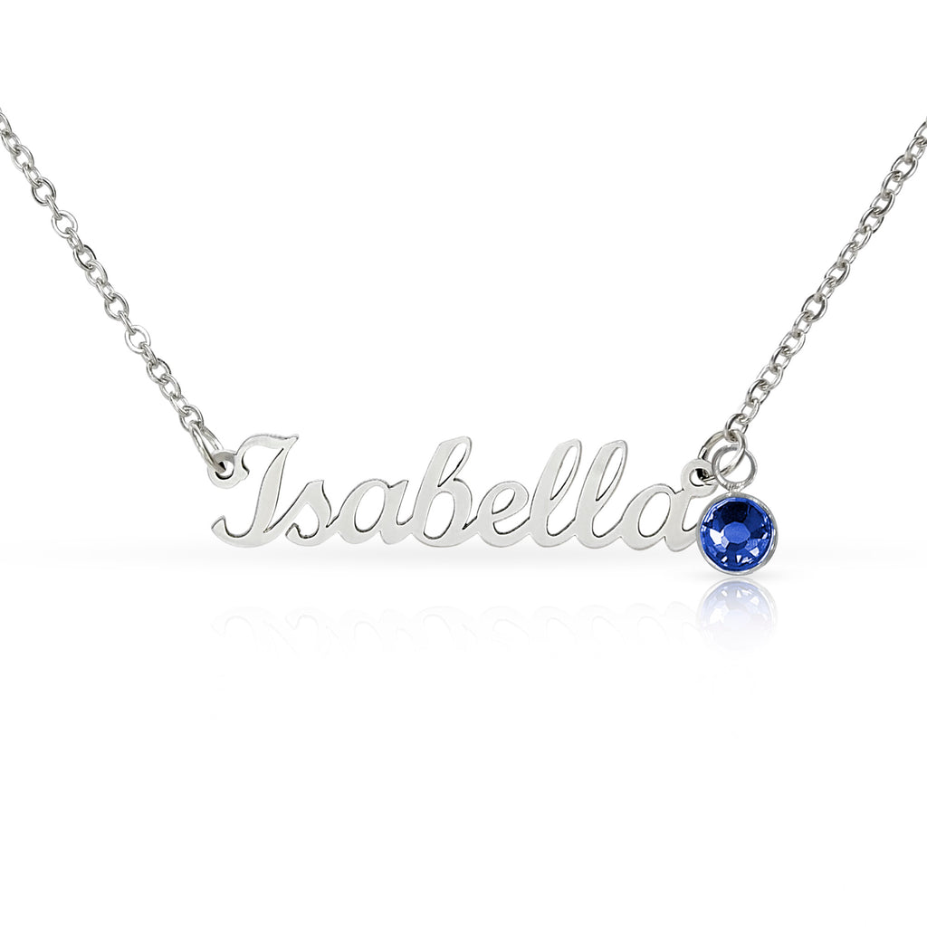 Custom Name Necklace with Birthstone for Wife – Personalized Mother's Day Gift